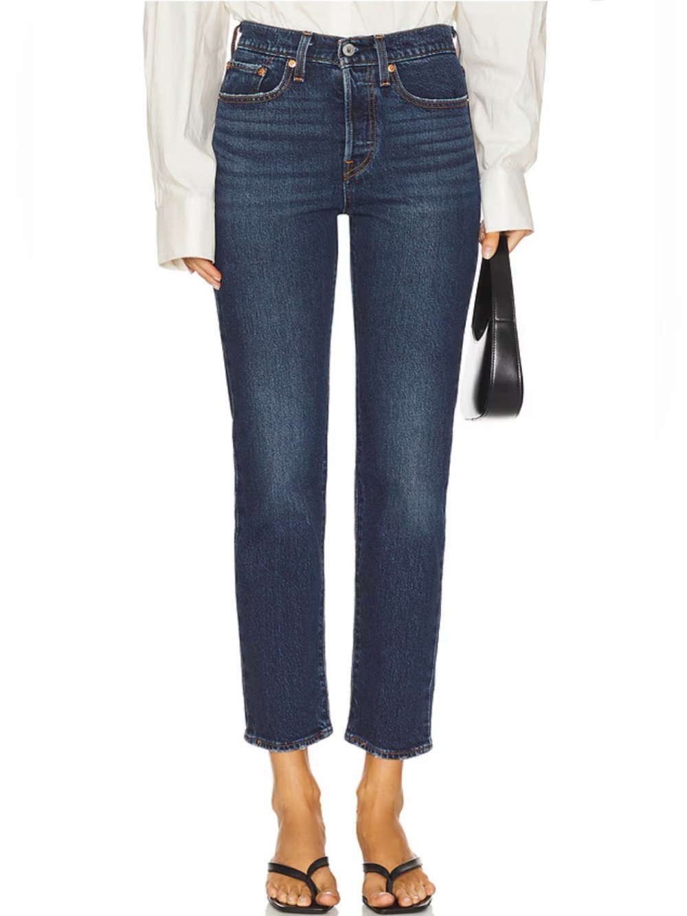 Levi’s Wedgie Straight Jeans 27 Indifferent Indigo Dark Wash Capsule Minimal